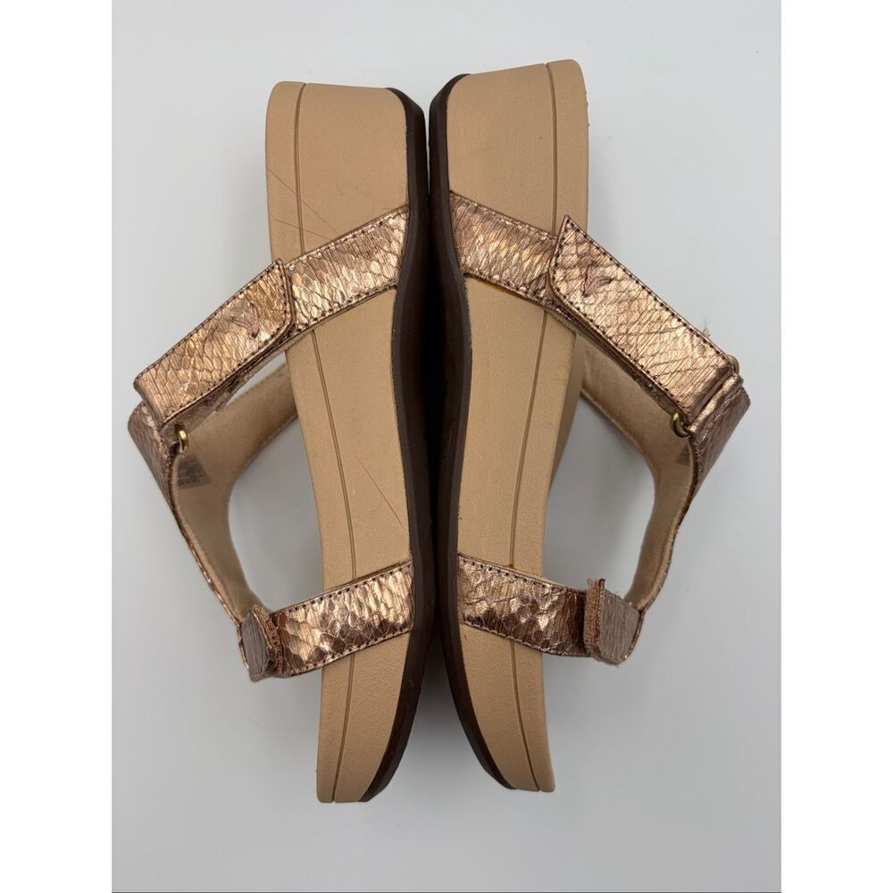 Vionic Ellie Metallic Snake Rose Gold Comfort Wedge Sandals Size 7 - Picture 8 of 10
